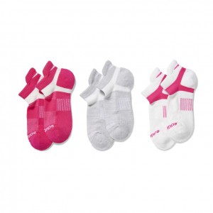 Saucony Inferno No Show Tab 3-Pack Ženske Čarape Roze Sive Bijele | HRVATSKA RYIVGB