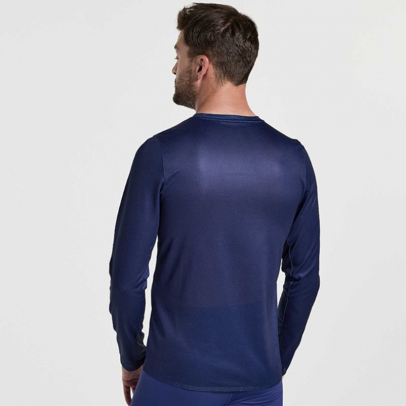 Saucony Elite Long Sleeve Muške Majica Tamnoplave | HRVATSKA DZWKSB