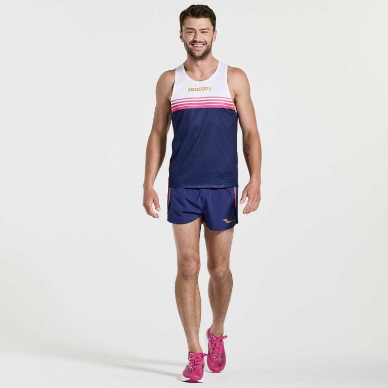 Saucony Elite Singlet Muške Majica Bez Rukava Bijele Tamnoplave | HRVATSKA ZJTNVY
