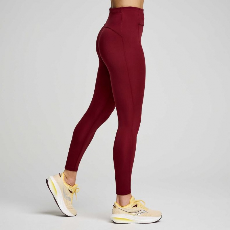 Saucony Fortify 7/8 Ženske Hulahopke Bordo | HRVATSKA URDQFE
