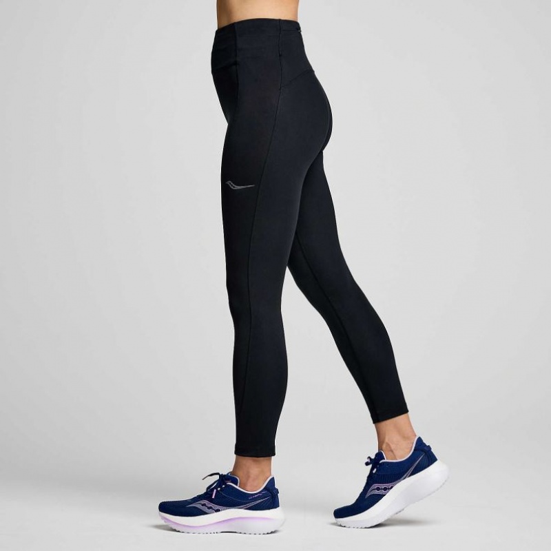 Saucony Fortify Crop Ženske Hulahopke Crne | HRVATSKA MOUXRL