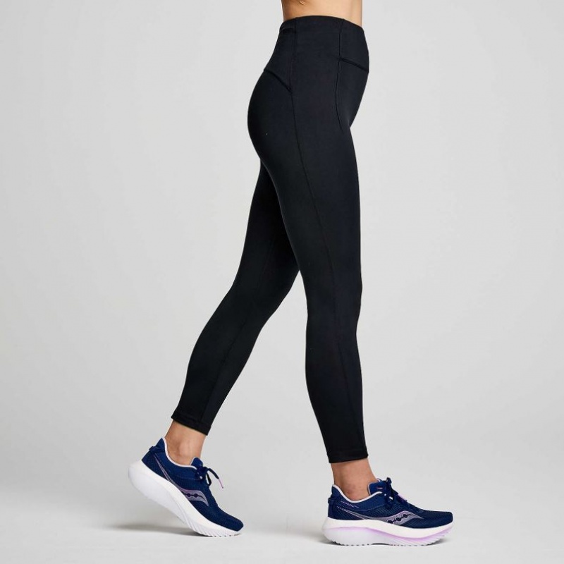 Saucony Fortify Crop Ženske Hulahopke Crne | HRVATSKA MOUXRL