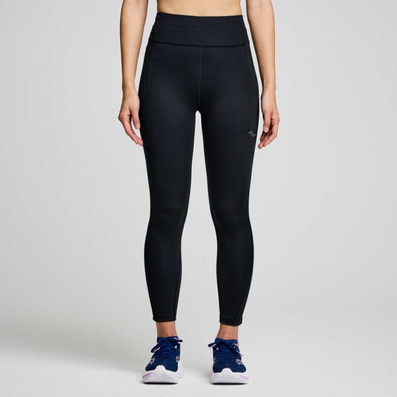 Saucony Fortify Crop Ženske Hulahopke Crne | HRVATSKA MOUXRL