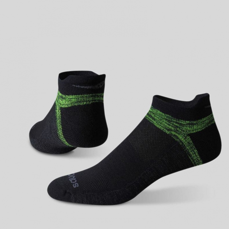 Saucony Inferno No Show Tab 3-Pack Muške Čarape Crne Zelene | HRVATSKA UYVQTL