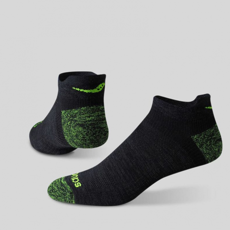 Saucony Inferno No Show Tab 3-Pack Muške Čarape Crne Zelene | HRVATSKA UYVQTL