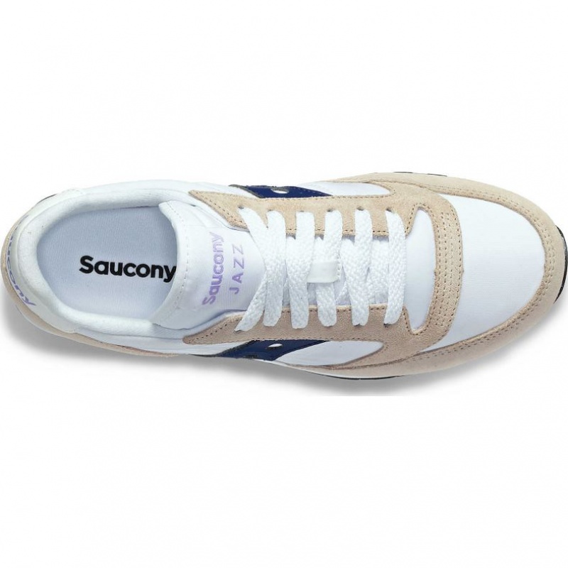 Saucony Jazz Original Ženske Tenisice Bijele Bež Tamnoplave | HRVATSKA QFMXVE