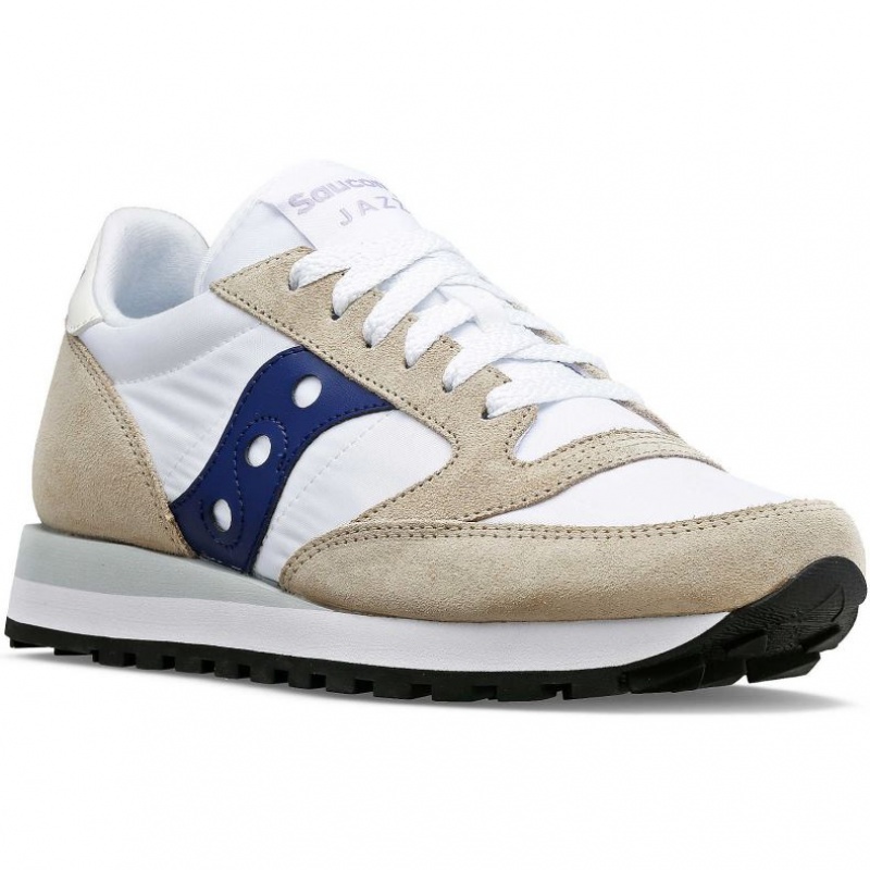 Saucony Jazz Original Ženske Tenisice Bijele Bež Tamnoplave | HRVATSKA QFMXVE