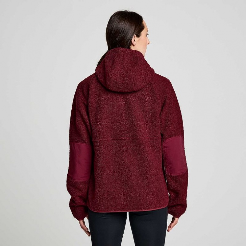 Saucony Recovery Sherpa Pullover Ženske Majica s Kapuljačom Bordo | HRVATSKA VDTLUH