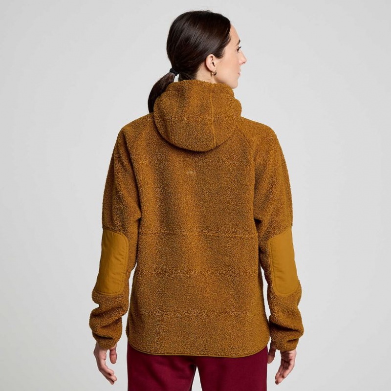 Saucony Recovery Sherpa Pullover Ženske Majica s Kapuljačom Smeđe | HRVATSKA YLDQVS
