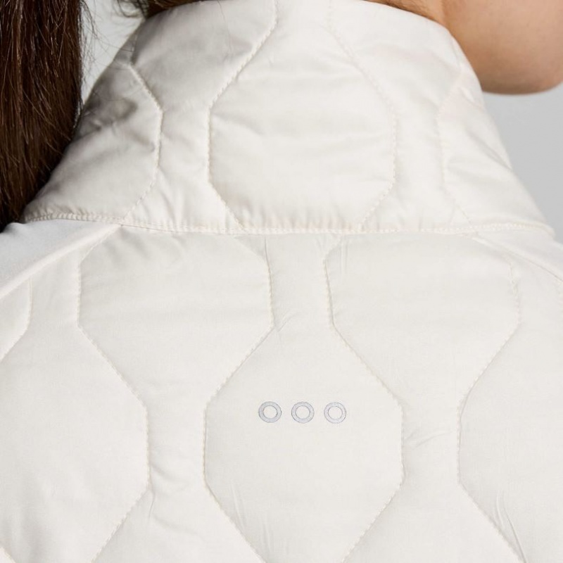 Saucony Solstice Oysterpuff 1/2 Zip Ženske Dukserica Bijele | HRVATSKA EDGCAK