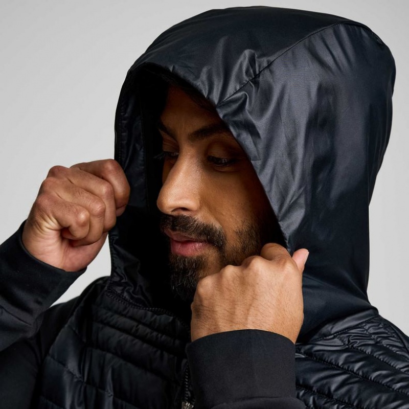 Saucony Solstice Oysterpuff Muške Majica s Kapuljačom Crne | HRVATSKA NXSJHQ