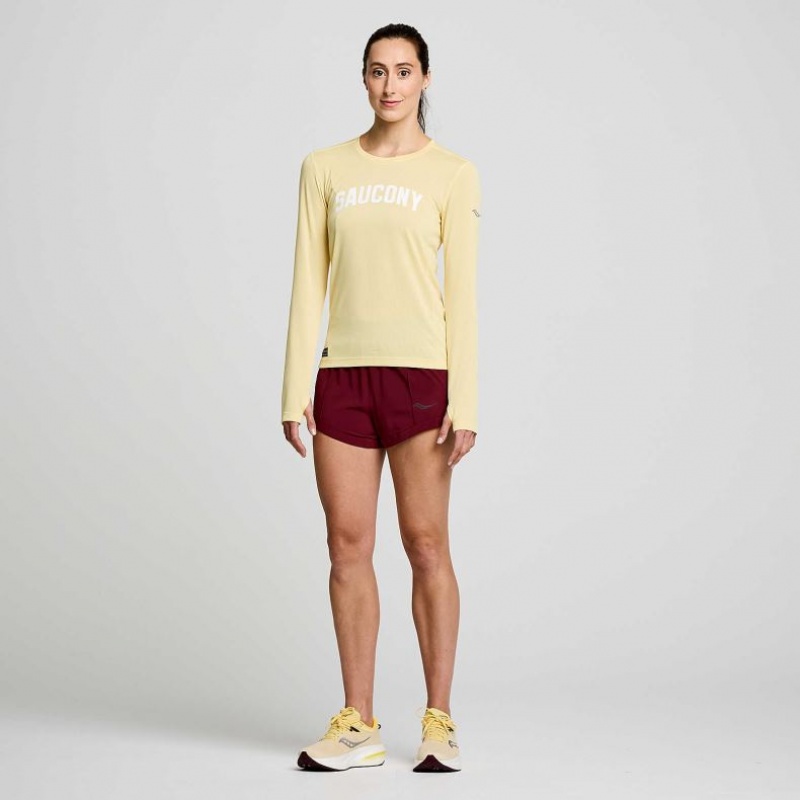 Saucony Stopwatch Graphic Long Sleeve Ženske Majica Žute | HRVATSKA YZNHDT