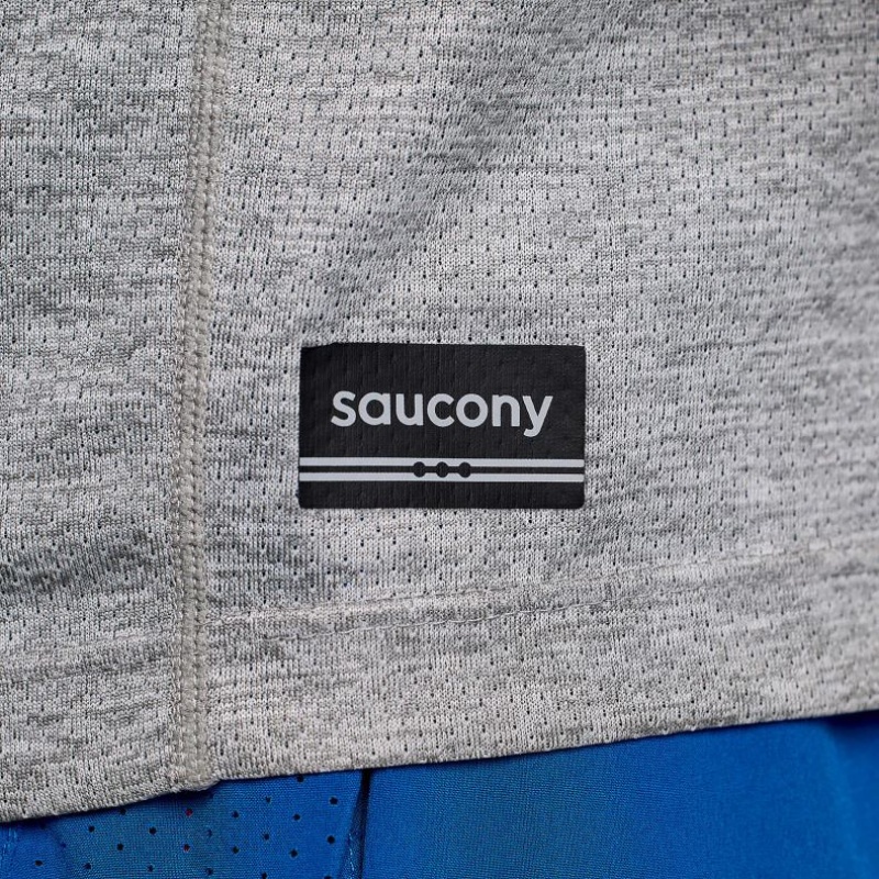 Saucony Stopwatch Graphic Short Sleeve Muške Majica Svijetlo Sive | HRVATSKA XDNTEF