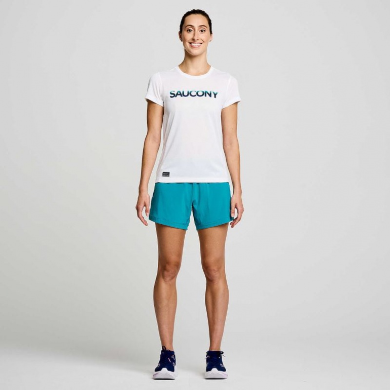 Saucony Stopwatch Graphic Short Sleeve Ženske Majica Bijele | HRVATSKA NHQFOZ