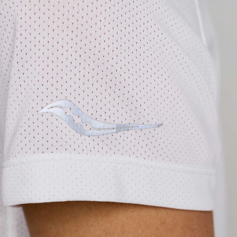 Saucony Stopwatch Graphic Short Sleeve Ženske Majica Bijele | HRVATSKA NHQFOZ