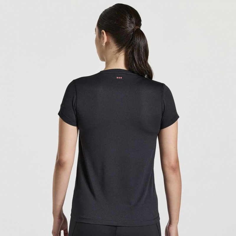Saucony Stopwatch Graphic Short Sleeve Ženske Majica Crne | HRVATSKA LCRFWQ