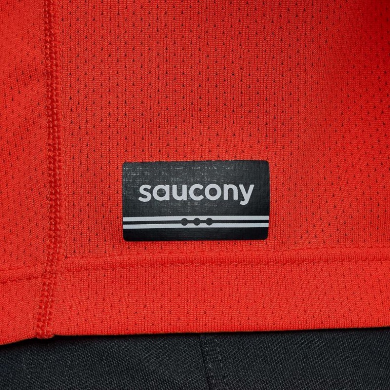 Saucony Stopwatch Long Sleeve Muške Majica Crvene | HRVATSKA GCJWTD
