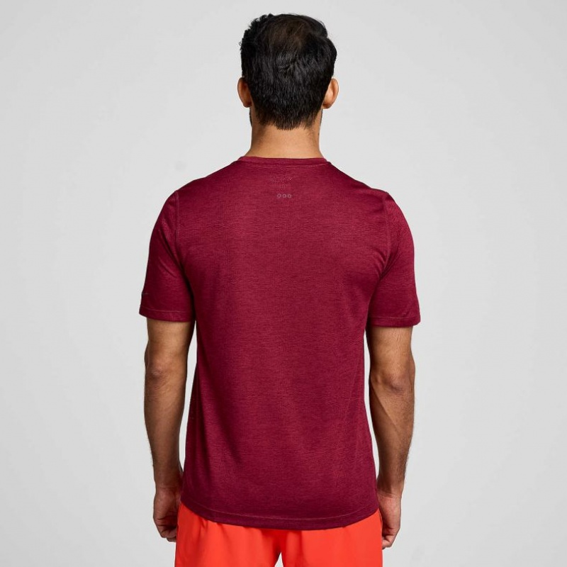 Saucony Stopwatch Short Sleeve Muške Majica Bordo | HRVATSKA GVMYSF