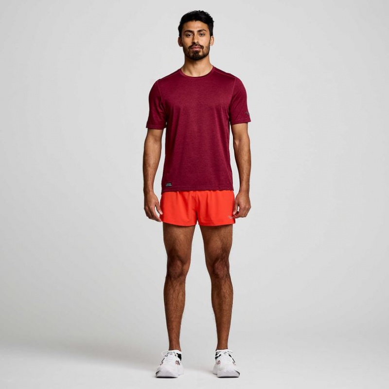 Saucony Stopwatch Short Sleeve Muške Majica Bordo | HRVATSKA GVMYSF