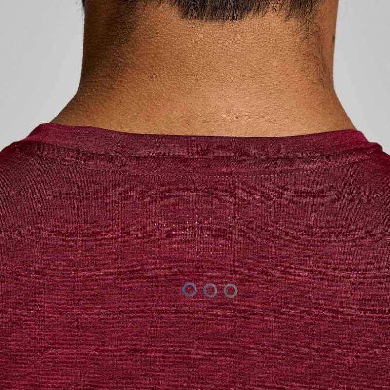 Saucony Stopwatch Short Sleeve Muške Majica Bordo | HRVATSKA GVMYSF