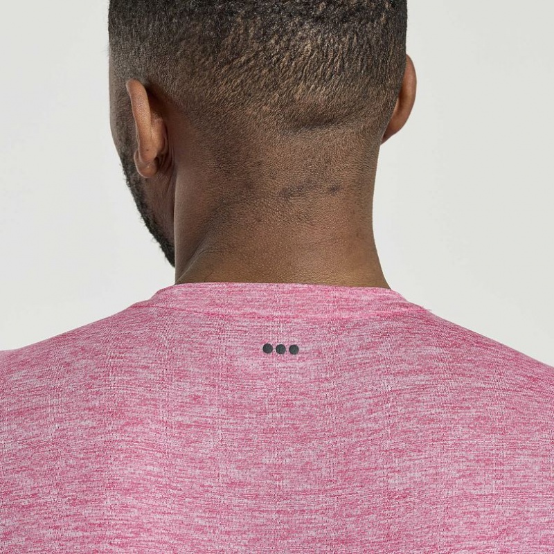 Saucony Stopwatch Short Sleeve Muške Majica Roze | HRVATSKA WYERAU