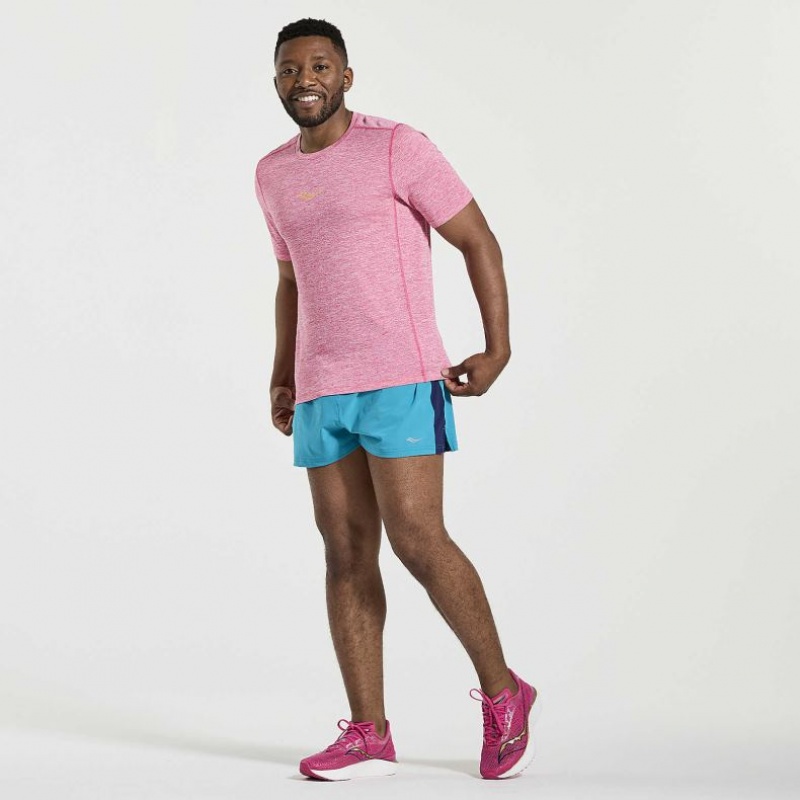Saucony Stopwatch Short Sleeve Muške Majica Roze | HRVATSKA WYERAU