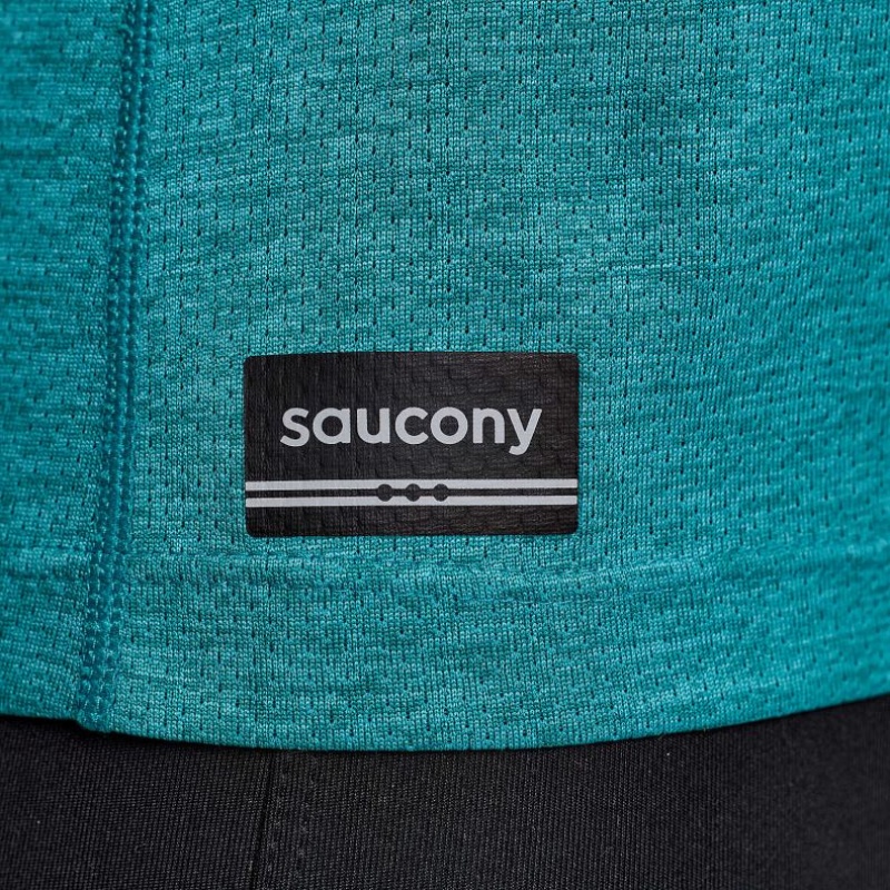 Saucony Stopwatch Short Sleeve Ženske Majica Tirkizne | HRVATSKA DPJMUH
