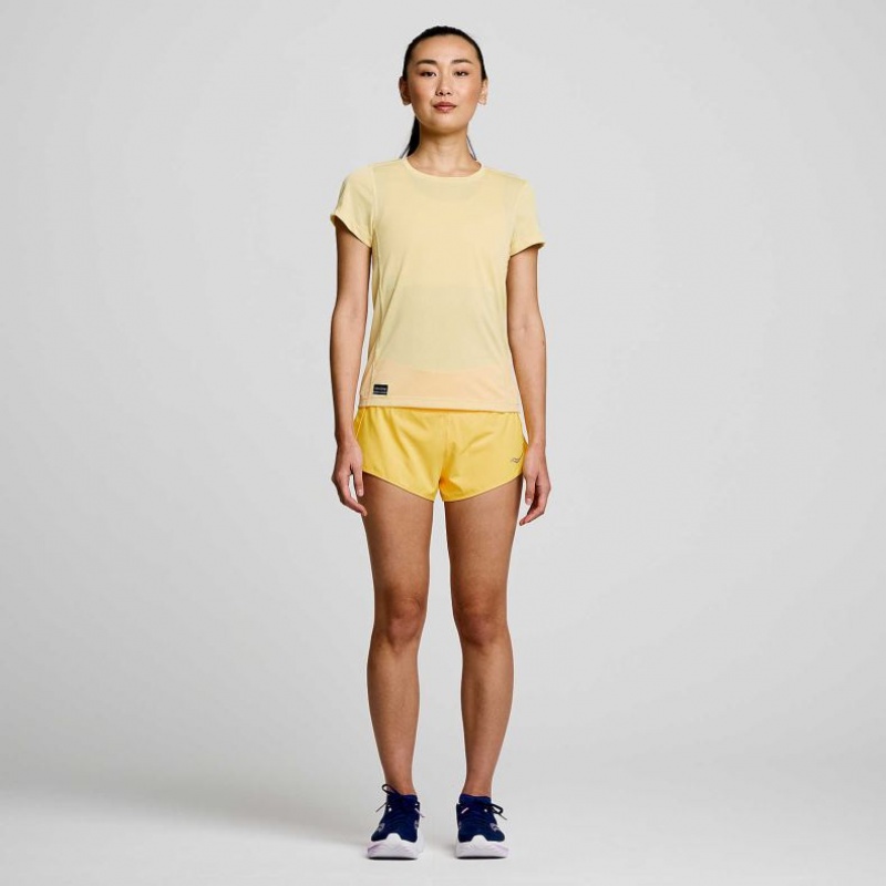 Saucony Stopwatch Short Sleeve Ženske Majica Žute | HRVATSKA HEIFYP