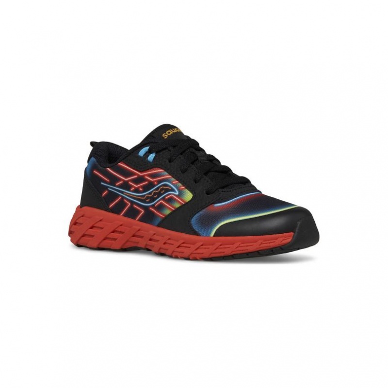 Saucony Wind 2.0 Lace Big Dječje Tenisice Crne Crvene | HRVATSKA LZRWVE