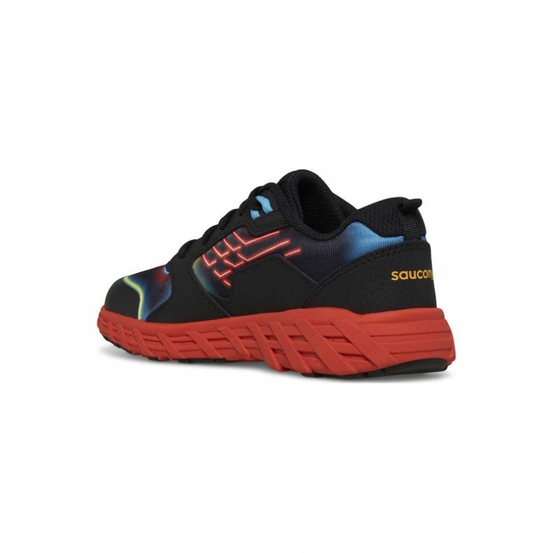 Saucony Wind 2.0 Lace Big Dječje Tenisice Crne Crvene | HRVATSKA LZRWVE